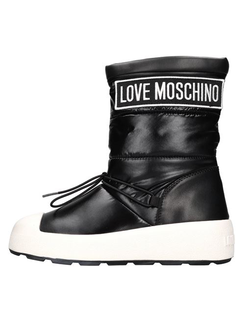 Stivaletti in pelle e tessuto LOVE MOSCHINO | JA15855H0HIN000ANERO